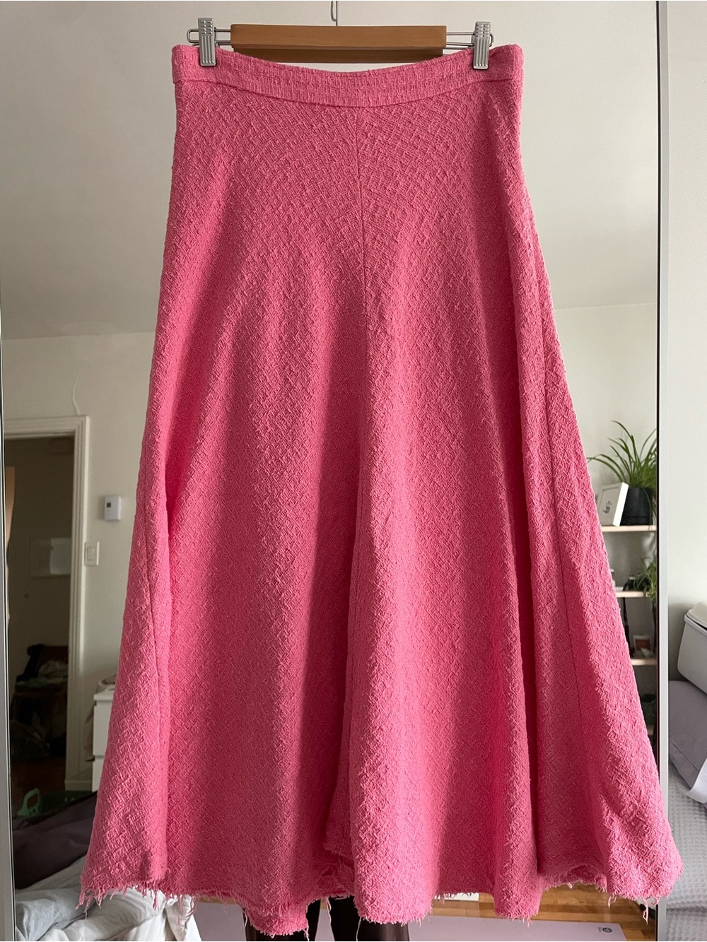 Zara Pink A-Line Midi Skirt